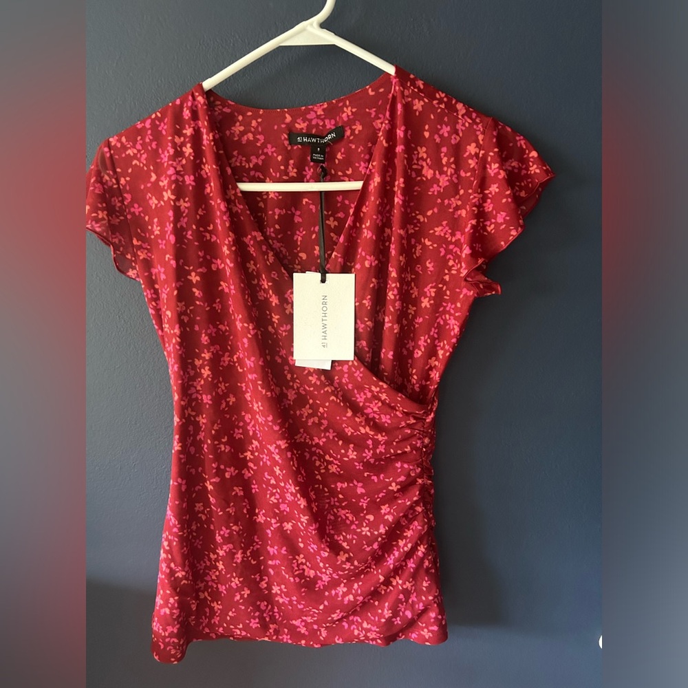 41 Hawthorn Flutter Sleeve Mesh Wrap Top